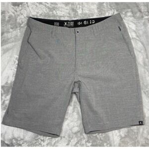 Pure Lure Mens Gray Hybrid Fishing Shorts Size 33 Stretch Quick Dry Performance